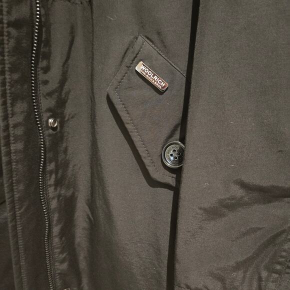 Woolrich John Rich & Bros. Black Ramar Cloth Hooded Raincoat Chore Coat, Size L - Picture 4 of 13